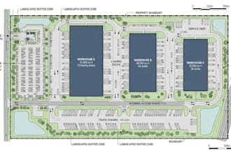 design warehouse site plan, logistics hub and distribution center layout