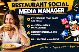 be your social media manager for restaurant, café, hotel  to get leads