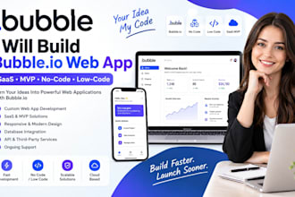 build bubble io web app saas mvp no code low code application