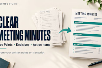 turn your meeting notes or transcript into clear meeting minutes
