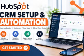 setup hubspot CRM, workflow automation and sales pipeline
