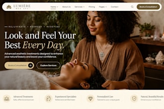 design squarespace med spa website aesthetic clinic website treatment booking