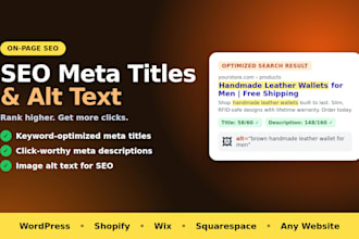 write seo meta titles descriptions and image alt text for your website