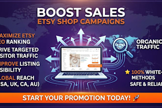 promote etsy shop, youtube video promotion campaigns to boost  visibility sales