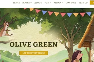 design children book shopify store, children book website, storybook store