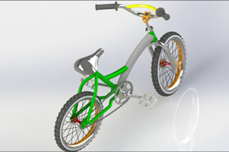design complete bicycles, bike frames, spare parts, bicycle rack in 3d cad