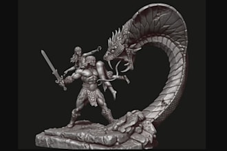 sculpt 3d dark fantasy collectible statues, diorama stl models, and miniatures