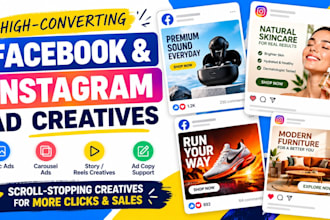 design facebook ad creatives, static ads and instagram carousels