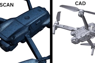 do 3d scan to cad for drone wings, fuselages, mounts and propeller hub parts
