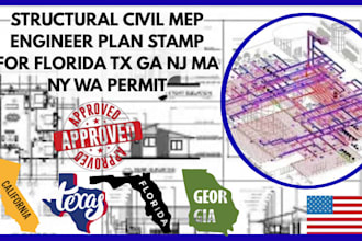 structural civil mep engineer plan stamp for florida tx ga nj ma ny wa permit
