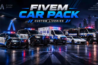 create a custom fivem car park, fivem roleplay with professional vehicle livery