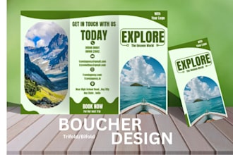 design trifold and bifold bouchers for event, menu, corporate, etc