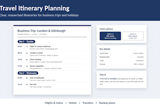 plan a detailed travel itinerary for your trip