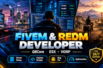 be your fivem server developer, redm server developer, redm vorp server