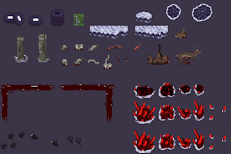 create pixel art tilesets, game environments, maps and asset