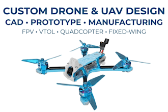 design professional custom drone uav fpv vtol cad for manufacturing