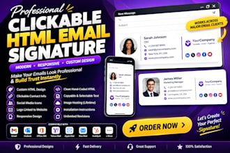 design clickable html email signature and animated email signature