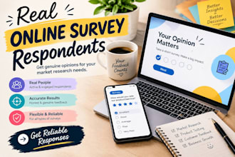 bring real online survey respondent for online survey, market research needs