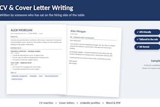 write or rewrite your UK CV and a tailored cover letter