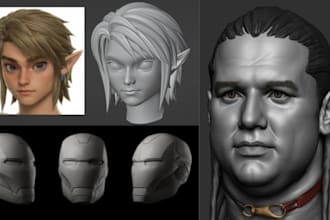 sculpt 3d head model and design articulated action figure anime for collectible