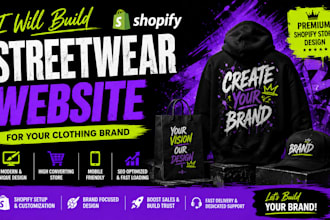 design shopify streetwear website clothing brand streetwear online store website