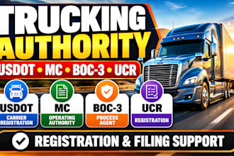 file for trucking authority usdot mc number boc3 and ucr filing
