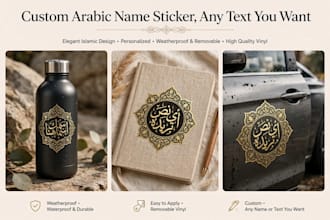 design beautiful arabic calligraphy sticker and islamic art sticker