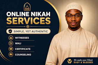 do quick online nikah, provide witnesses with islamic certificate