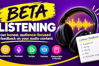 beta listen audiobook, podcast, script, course, manuscript or ebook