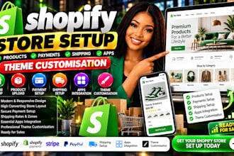 setup shopify store products shopify payments shipping apps theme customization