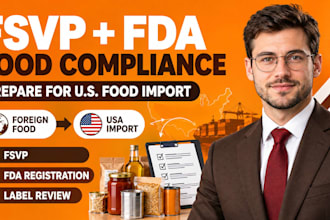handle fda compliance, registration, US agent, fsvp agent and label review