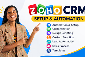 setup zoho CRM automation,  zoho workflows, zoho pipeline and zoho integrations