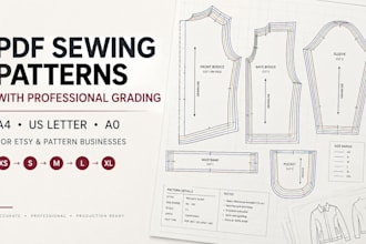 create PDF sewing patterns with grading for etsy and pattern businesses