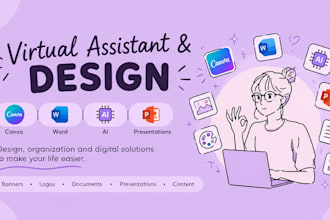 be your virtual assistant for canva, word, ai and presentations