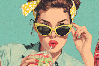 draw a retro pop art roy lichtenstein style