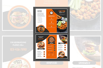 design professional brochures menus flyers postcards and pricing guides for you
