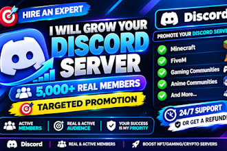 growth minecraft rust server promotion, roblox, fivem discord gaming promotion