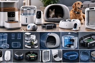 3d cad design for smart pet feeders, pet tech, devices and accessories
