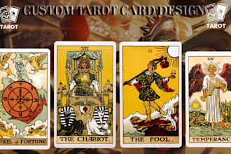 create tarot cards, oracle, playing card illustration