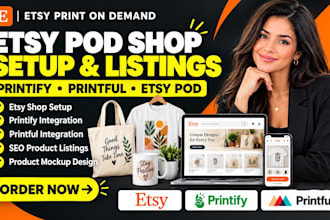 setup etsy printify print on demand shop etsy product listing printiful