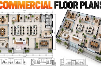 design commercial floor plans, space layouts and cad drawings