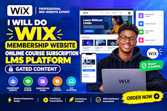 do wix membership website online course subscription lms platform gated