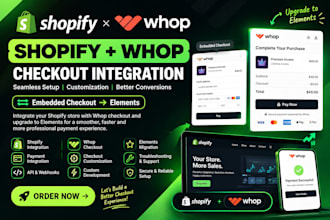 integrate whop checkout with shopify, customize checkout and upgrade to elements