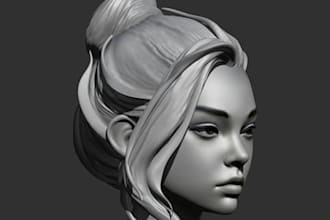 base mesh, head bust,anatomy sculpt,figurine model for collection, resin 3dprint