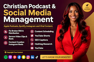 be your christian social media manager and fix broken podcast RSS distribution