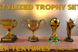 design custom 3d trophy, award, medal or cup stl models for 3d printing projects