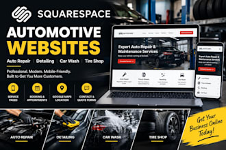 setup auto repair mechanics detailing washing tire shop squarespace website