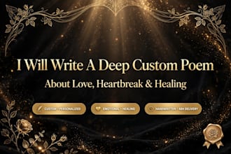 write deep, custom poems about love, heartbreak and healing