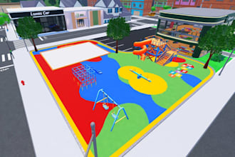 build a custom roblox map, low poly environment, building, and game world