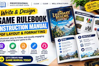 write design format game rulebook instruction manual pdf layout formatting